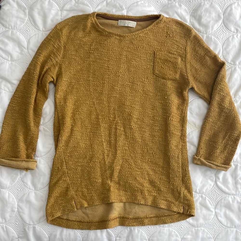 ZARA girls | mustard 3/4 sleeve top